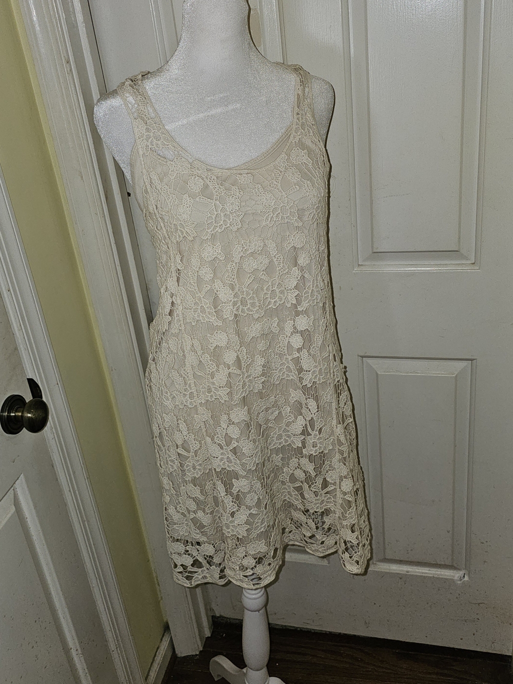 LC Lauren Conrad Cream Lace Mini Dress